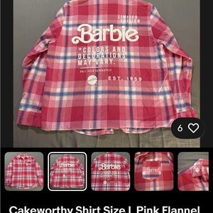 Cakeworthy Women's Pink Plaid Button Down Shirt